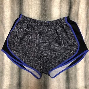 Nike Black Heather Print Purple Piping Shorts